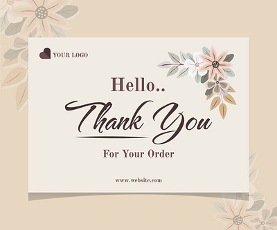 Thank You Card for Your Order adobe branding card design elegant floral flower gift card icon illustration label logo pastel color posting social media souvenir thank you card typography vector