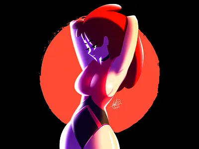 Jessica - Red Swimsuit anime bikini character design illustration manga nft oc