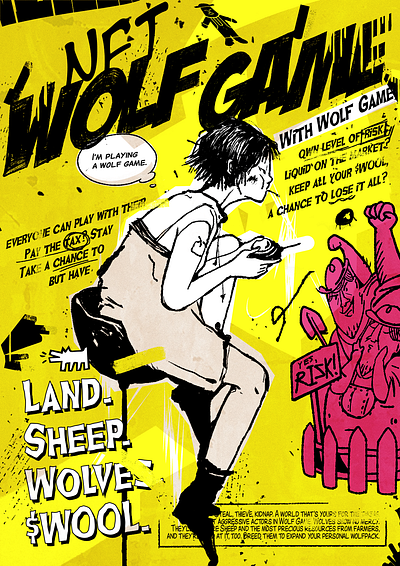 What's a wolf game? animation graphic design illustration poster