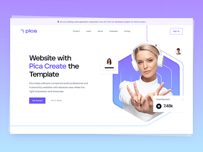 Pica Landing Page Hero hero hero design landing landing page landing page ui saas ui ui design ux