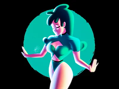 Cynthia - Green Swimsuit anime bikini character design colors design illustration manga oc