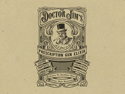 Doctor Jim's design badge badge design badge logo brand design branding design engraving graphic design hand drawing hand drawn illustration logo logo design old school ornament victorian victorian logo vintage vintage design vintage logo