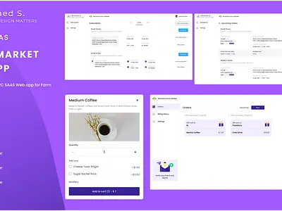Farm Market SAAS Web App b2c dashboard design graphic design illustration saas ui ui ux web app