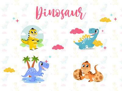 Fun Dinosaur animal design dinosaur graphic design illustration vector