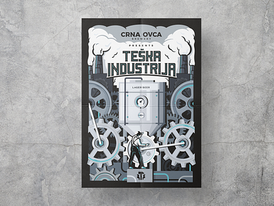 Teska Industrija poster branding brewery cogs design factory font graphic design icon illustration industry lager beer logo plant poster mocup smoke typo typografy vector worker