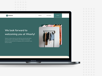Wearly.me landing page UX/UI branding clean design eco information landing page logo minimal selling typography ui ux