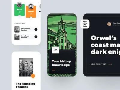 History Learning App application design halo lab interface startup ui ux