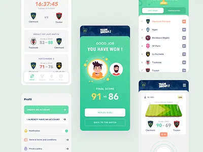 Teamshout app app app design design design ui gaming interface mobile game mobile ui sport ui ux