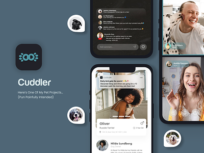 Cuddler - Dog Walking App | Create bonds wherever you go. app app design product design ui ui design user experience user interface ux ux design