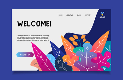 Flat nature landing page gradient