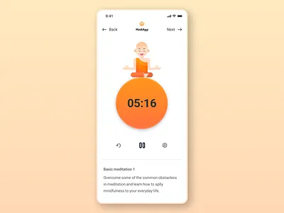 Daily UI 014 - Countdown timer app app design countdown countdown timer design illustration meditation meditation app timer ui ux