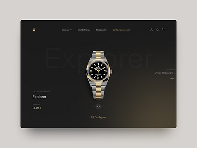 Watches Store Desktop - concept design concept concept design configurator design ecommerce gradient modern premium rolex shop store ui ui design user interface ux vibrant watches web website