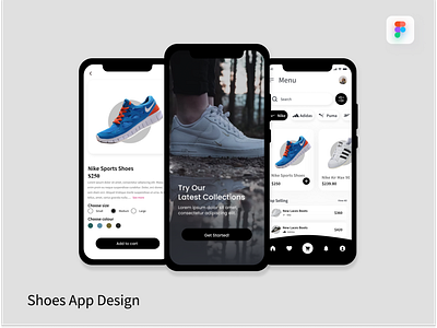 Shoes App Design app clean design ecommerce fashion home onboarding screens shoes app design template ui ux