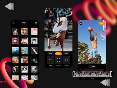 Reverse Video app UI app app layout branding clean design design for the video reverse icon illustration iphone logo new designs 2022 new iphone app design new year resolution reverse video app ui ux video editing app design