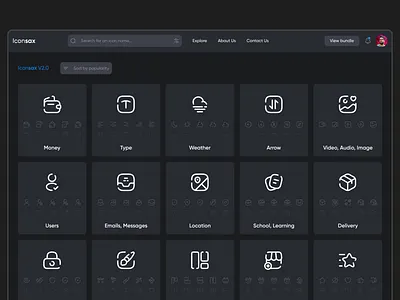 Icon manager(Category selection page) app dark darkicon design designicon dotchallenge dotchallenges pico picodesign pooya sepanta sepantapooya ui ux web