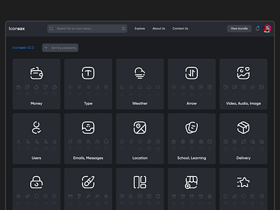 Icon manager(Category selection page) app dark darkicon design designicon dotchallenge dotchallenges pico picodesign pooya sepanta sepantapooya ui ux web