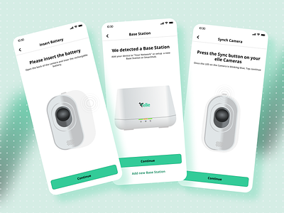 Home Security Cam Elle (Updates) accessories android clean green illustration ios minimal mobile app design modern product design security cam smart smarthome uiux user experience user interaction user interface wifi wireless camera