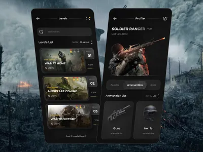 Gaming Mobile Design app branding call of duty clean daily ui design designer graphic design gun icon interface military minimal mobile mobile app mobile ui stream typography ui ux