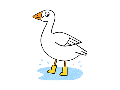 Goose in a Puddle goose procreate sketch