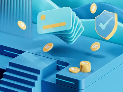 Protection 3d animation arnold art bank branding c4d card design finances graphic design logo minimal minimalist money motion graphics protection redshift render ui