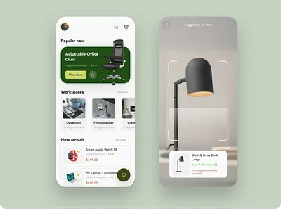 Furniture Store Ecommerce Mobile App app design mobile ui ux