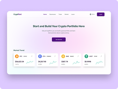 Blockchain based crypto App for Startup app design mobile ui ux web design website