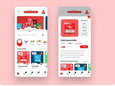 Home Delivery Mobile App for Dairy company app design mobile ui ux web design website