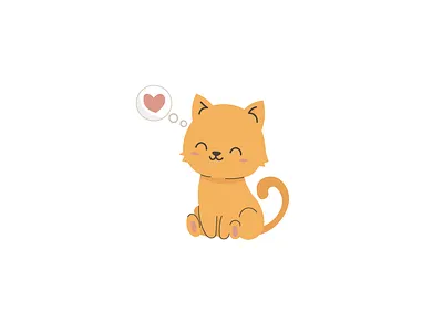 Cat and love design icon illustration illustrator minimal vector