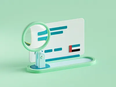 Dubai bank - app animation 3d analysis app bank c4d card check credit data finance financial gif glass id identity illustration loop money motion ui