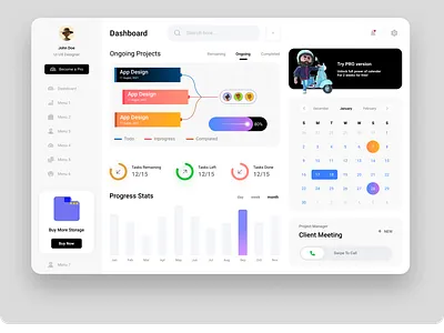 Project Management Dashboard for Product based startup app design mobile ui ux web design website