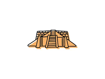 Ziggurat of Ur, Iraq branding design hand drawn icon illustration logo sketch ui ux vector