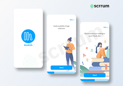 Bookish Onboarding concept 3d animation app branding design graphic design illustration logo minimal motion graphics ui ux vector