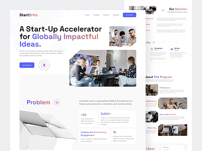 StartBrite - Venture Capital Landing Page 3d agency capital clean company design founder funding image industry landing page minimalist pattern startup style guide ui venture venture capital web design website