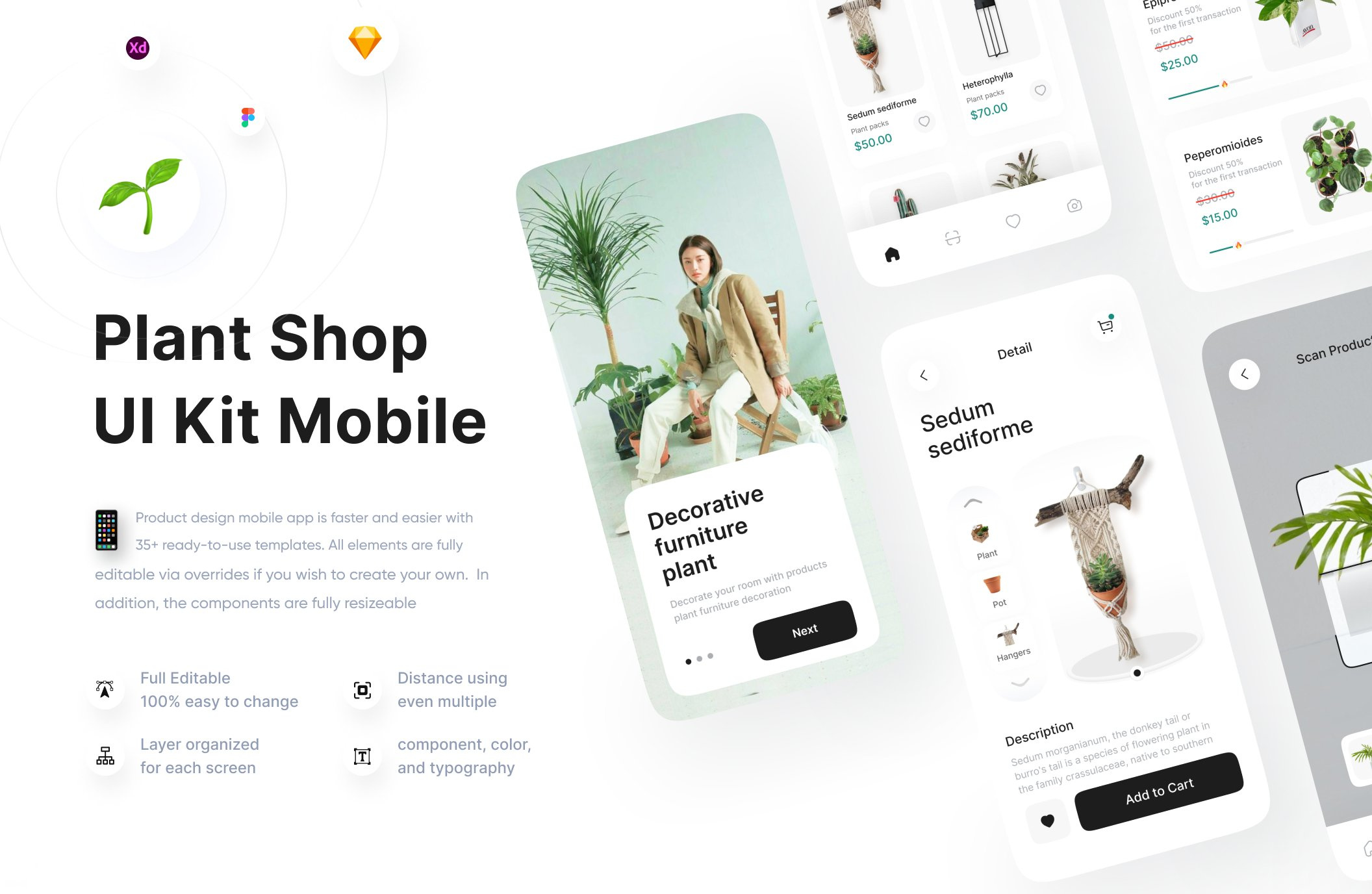 Plant Shop UI Kit Mobile 🌱 android animation app design cactus clean design flower flowerstore garden ios leaf leaves mobile plant plant shop plantstore pot product design ui ux