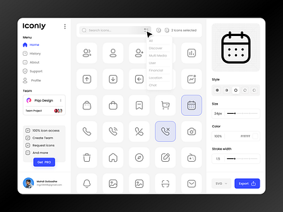 icon manager animation design dotchallenge figma icon iconly piqo ui ui design ui designer uidesign uiux uix ux