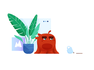 Grumpy Jerry 2d beast branding character character design creature design fantasy fun graphic grumpy illustration illustrator minion red vector