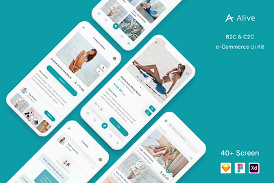 Alive - B2C & C2C e-Commerce App UI Kit app ecommerce shop shopping store ui ui kit ux