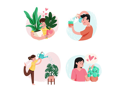 Plant Lover character house plant illustration plant plant lover vector