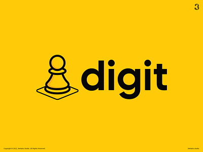 Digit Logo Design 3whales branding chess design logo logodesign organization pawn software strategy