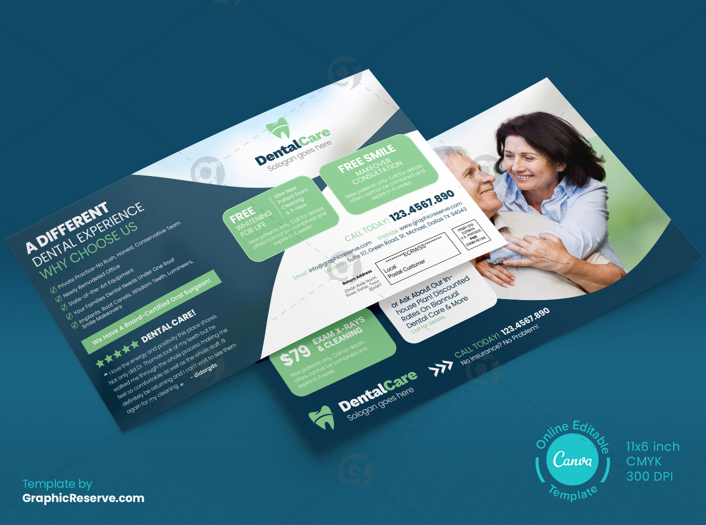 Dental Direct Mail Template by Graphic Reserve on Dribbble