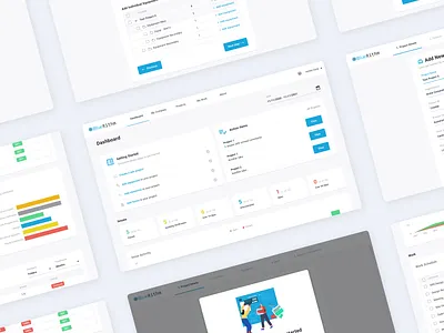 BlueRithm Commissioning Software blue cards chart dashboard data visuals graph pie chart ui visuals