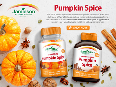 Pumpkin Spice Vitamin Gummies Design Concept design graphic design gummy bottle design medicine bottle design mock up vitamin vitamin bottle