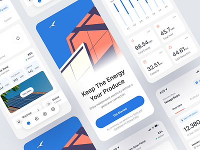 SoPan - Solar Panel App app app design card chart clean component designapp ios solar solar app solar panel solar power ui design uidesign userinterface