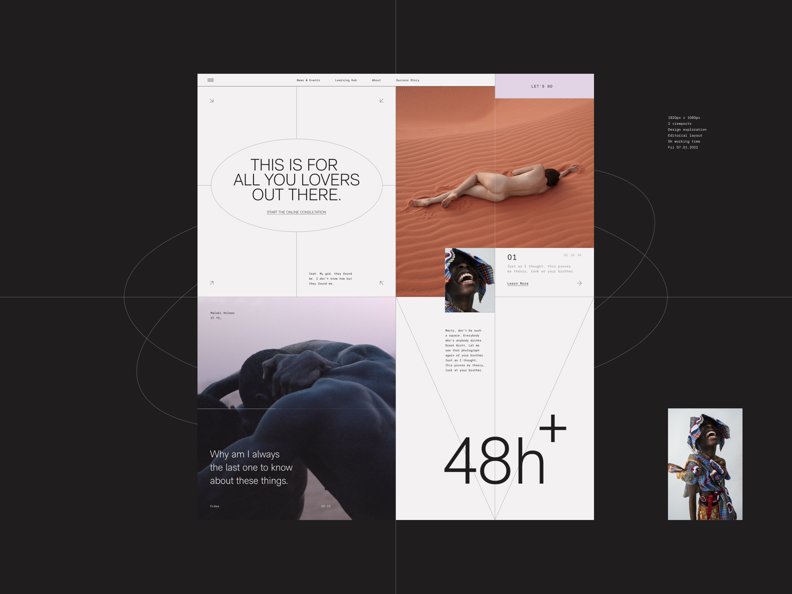 Example of Editorial layout  • 1920px x 1080px •  2 viewports