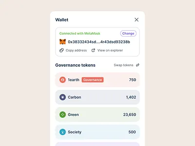 Earth Fund – Wallet Dropdown 1earth clean clean app clean ui crypto dropdown dropdown menu earth fund earthfund menu minimal nav navigation ui ui design ux ux design wallet web app web design