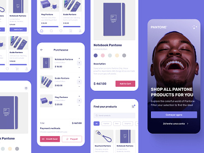 Concept app shop pantone color of the year aplicativo app color colors concept design e commerce ecommerce interface pantone products shop ui ui design uidesign