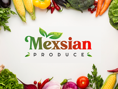 Mexsian Produce Logo brand identity farm farming fruits gradient green logo logo design logodesign logos minimal modern produce production vegetables