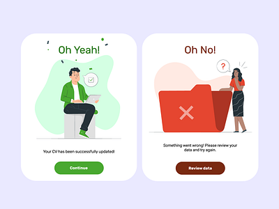 Flashcards - Success/Error 011 app challenge cv dailyui dailyui011 data design error flashcards illustration mobile app success ui vector