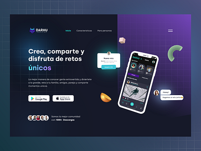 Challenge Landing page adobexd challenge concept design creative dare inspiration landing page retos uidesign uxdesign web webdesign website