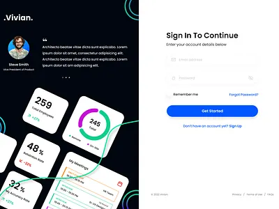 Sign In page Concept for Saas Application auth components dark light login saas sign in testimonials ui